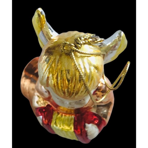 Autom Angel Gold Metallic Tone Porcelain Christmas Ornament China New Old Stock - Picture 4 of 7